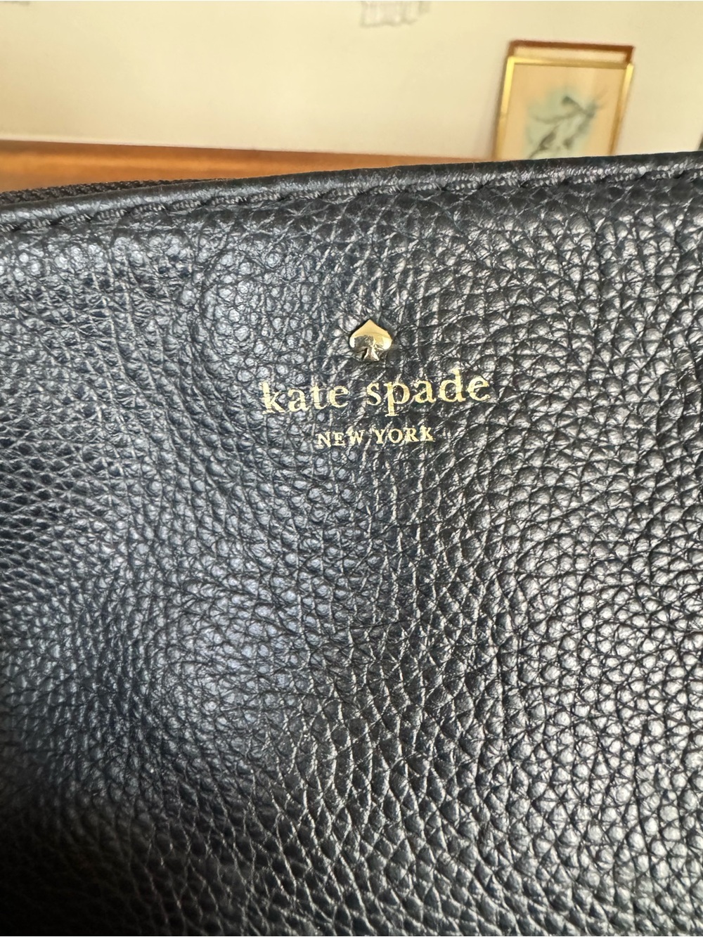kate spade Black Pebbled Leather Shoulder Tote with Tassel - Picture 4 of 9